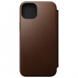 Nomad iPhone 15 Plus Modern Leather Case Brown
