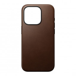 Nomad iPhone 15 Pro Modern Leather Case Rustic Brown