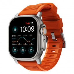 Nomad Rugged Strap, orange/silver - Apple Watch Ultra (49mm) 8/7 (45mm)/6/SE/5/4 (44mm)/3/2/1 (42mm)