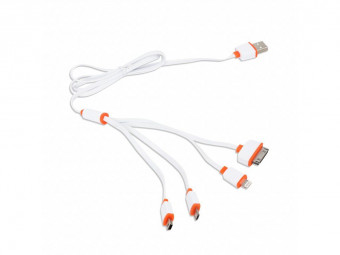 Omega 4-in-1 Universal Charging Cable White