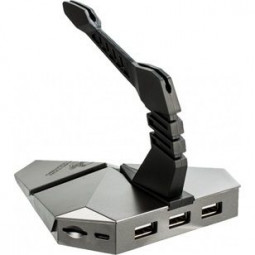 Omega VARR Mouse Bungee 3in1 Combo USB2.0 Hub and microSD reader Silver
