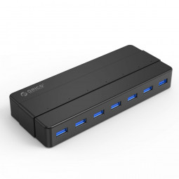 Orico H7928-U3-V1-EU-BK-BP 7-portos USB3.0 HUB with power supply Black
