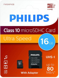 Philips 16GB microSDHC Class10 UHS-I U1 + adapterrel