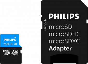 Philips 256GB MicroSDXC Class10 UHS-I U3 + adapterrel