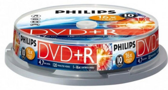 Philips DVD+R 4,7GB 10x Hengeres 10db/csomag (10-es címke)