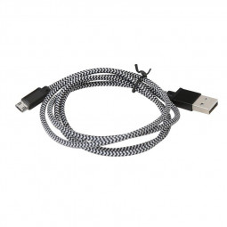 Platinet micro USB to USB fabric braided cable 1m Black