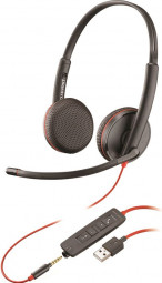 Poly Plantronics Blackwire 3225 Duo Headset Black