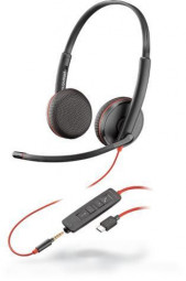 Poly Plantronics Blackwire 3225 USB-C/A & 3,5mm Headset Black