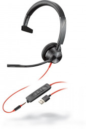 Poly Plantronics Blackwire 3315 USB-A Headset Black