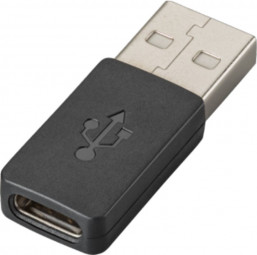 Poly Plantronics USB-C to USB-A Adapter Black