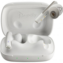 Poly Plantronics Voyager Free 60 UC Basic Charge Case USB-C Teams Bluetooth Headset White Sand