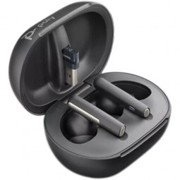 Poly Plantronics Voyager Free 60+ UC Touchscreen Charge Case USB-A Teams Bluetooth Headset Carbon Black