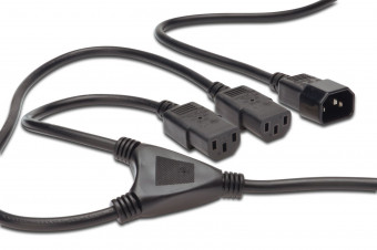 Assmann Power Cord splitter cable, C14 - 2x C13
