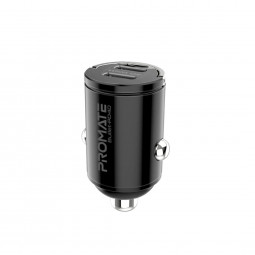 Promate  Bullet-PD40 RapidCharge 40W Car Charger with Dual USB-C Power Delivery Ports Black
