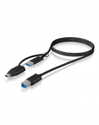 Raidsonic IcyBox IB-CB032 USB Type-B to Type-A & Type-C Cable 1m Black
