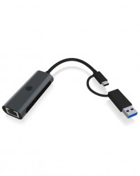 Raidsonic USB Type-A or Type-C to 2.5 Gigabit Ethernet LAN adapter Black