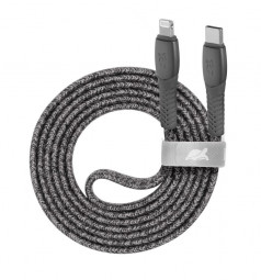 RivaCase PS6107 GR12 ENG Type-C / Lightning nylon braided cable, 1,2m grey