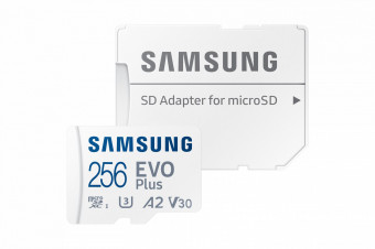 Samsung 256GB microSDXC EVO Plus Class10 U3 A2 V30 + Adapter