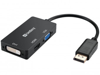 Sandberg Adapter DP>HDMI+DVI+VGA Black