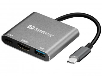 Sandberg USB-C Mini Dock HDMI+USB Gray