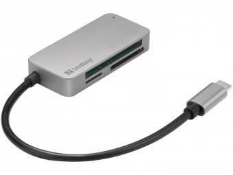Sandberg USB-C Multi Card Reader Pro Silver