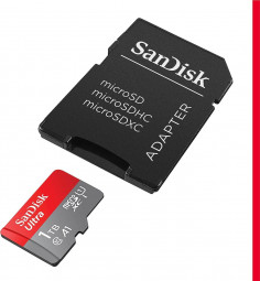 Sandisk 1TB microSDHC Ultra Class 10 UHS-I A1 (Android) + adapterrel