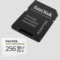 Sandisk 256GB microSDXC High Endurance CL10 U3 V30 + adapterrel
