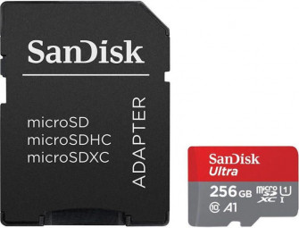 Sandisk 256GB microSDXC Ultra UHS-I Class10 A1 adapterrel