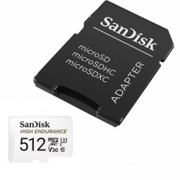 Sandisk 512GB microSDXC High Endurance Class 10  CL10 U3 V30 + adapterrel
