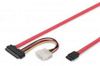 Assmann SATA connection cable, SATA22pin - L-type + power
