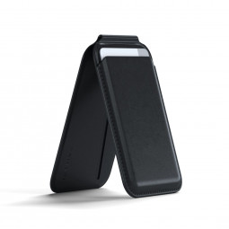 Satechi Vegan-Leather Magnetic Wallet Stand (iPhone 12/13/14/15 all models) Black