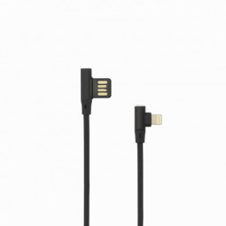 SBOX USB A Male -> 8-pin iPh Male 90° Cable 1,5m Black