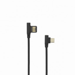 SBOX USB A Male-> TYPE-C Male 90° 1,5m Cable Black