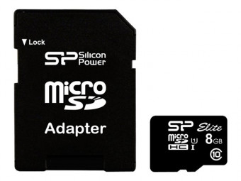 Silicon Power 8GB Micro Secure Digital Card Elite UHS-I + adapterrel