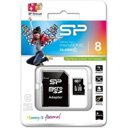 Silicon Power 8GB microSDHC Class10 + SD adapterrel