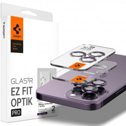 Spigen Glass EZ Fit Optik Pro 2 Pack, deep purple - iPhone 14 Pro/iPhone 14 Pro Max
