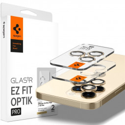Spigen Glass EZ Fit Optik Pro 2 Pack, gold - iPhone 14 Pro/iPhone 14 Pro Max