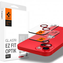 Spigen Glass EZ Fit Optik Pro 2 Pack, red - iPhone 14/iPhone 14 Plus