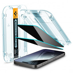 Spigen iPhone 15 Pro Max Screen Protector EZ FIT GLAS.tR Privacy Transparency (2 Pack)