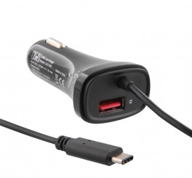 TnB 27W USB Car Charger + Type-C cable Black
