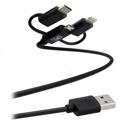 TnB 3 in 1 Lightning cable 1,5m Black