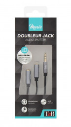 TnB Jack 3,5mm male/2 jack 3,5mm female cable splitter 0,2m Black