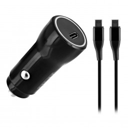 TnB Compact 20W USB-C Car Charger + USB-C Cable 1m Black
