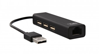 TnB Hub USB-A to 3xUSB-A and 1x RJ45 Black