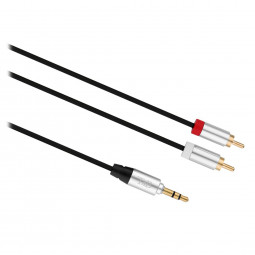 TnB Jack 3,5mm male/2xRCA male gold connectors cable 3m Black