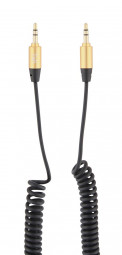 TnB Jack 3,5mm male/jack 3,5mm male coiled cable with gold connectors 1,8m Black