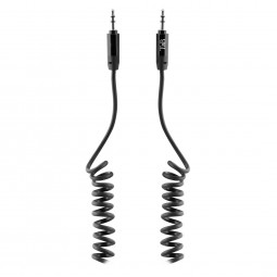TnB Jack 3.5mm male/jack 3.5mm male coiled cable 1,8m Black