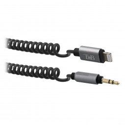 TnB Lightning to jack 3.5mm coiled cable 1,5m Black