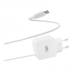 TnB Wall charger with USB-C integrated cable 12W White