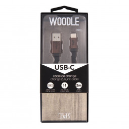 TnB Woodle USB-C cable 2m Black